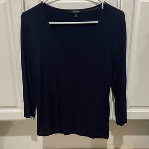 COPY - Women’s small navy blouse v-neck, three-quarter length sleeve